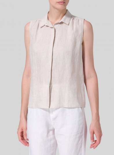 Linen Classic Sleeveless Top