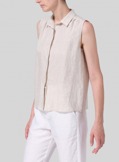 Linen Classic Sleeveless Top