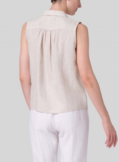 Linen Classic Sleeveless Top