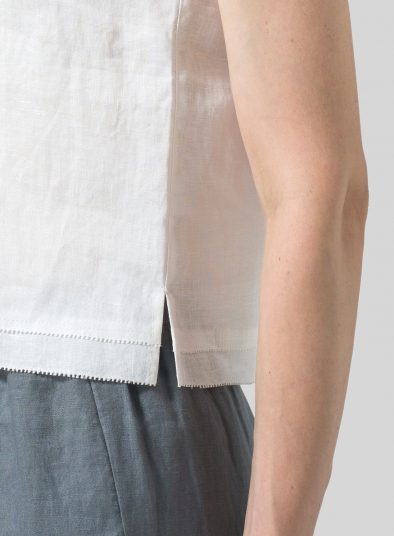 Linen Semi-fitted Sleeveless Tank Top