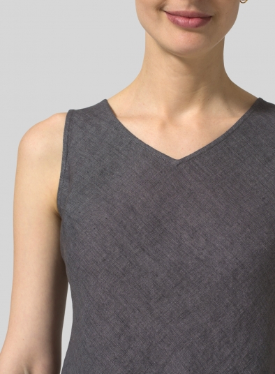 Linen Bias Cut Slim Fit Tank Top