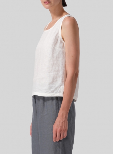 Linen Nice Fit Sleeveless Tank Top