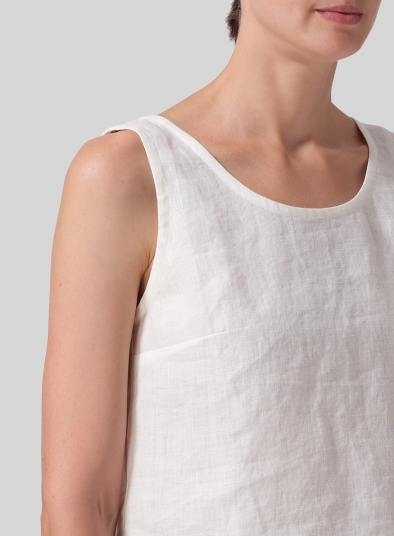 Linen Nice Fit Sleeveless Tank Top