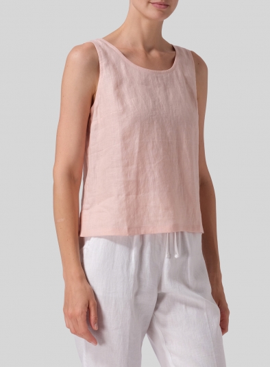 Linen Nice Fit Sleeveless Tank Top