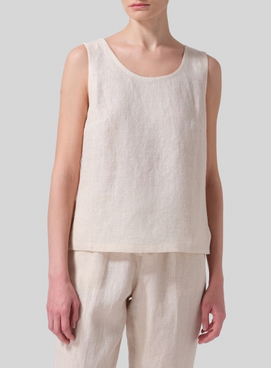 Linen Nice Fit Sleeveless Tank Top