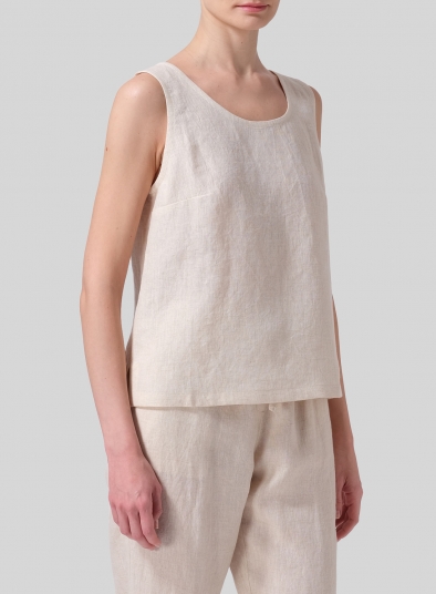 Linen Nice Fit Sleeveless Tank Top