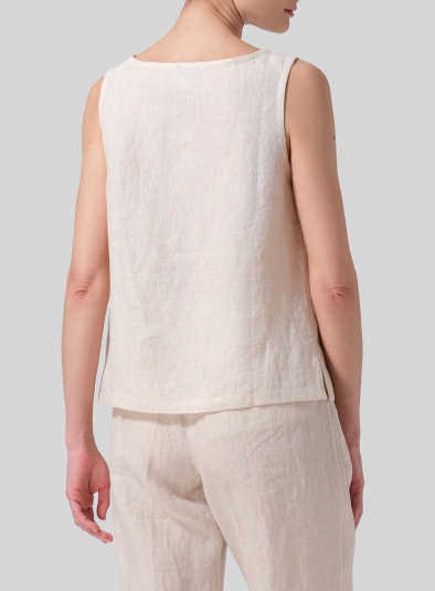 Linen Nice Fit Sleeveless Tank Top