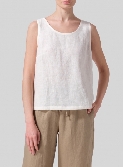 Linen Nice Fit Sleeveless Tank Top