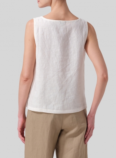 Linen Nice Fit Sleeveless Tank Top