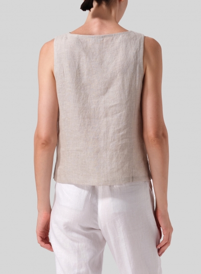 Linen Nice Fit Sleeveless Tank Top