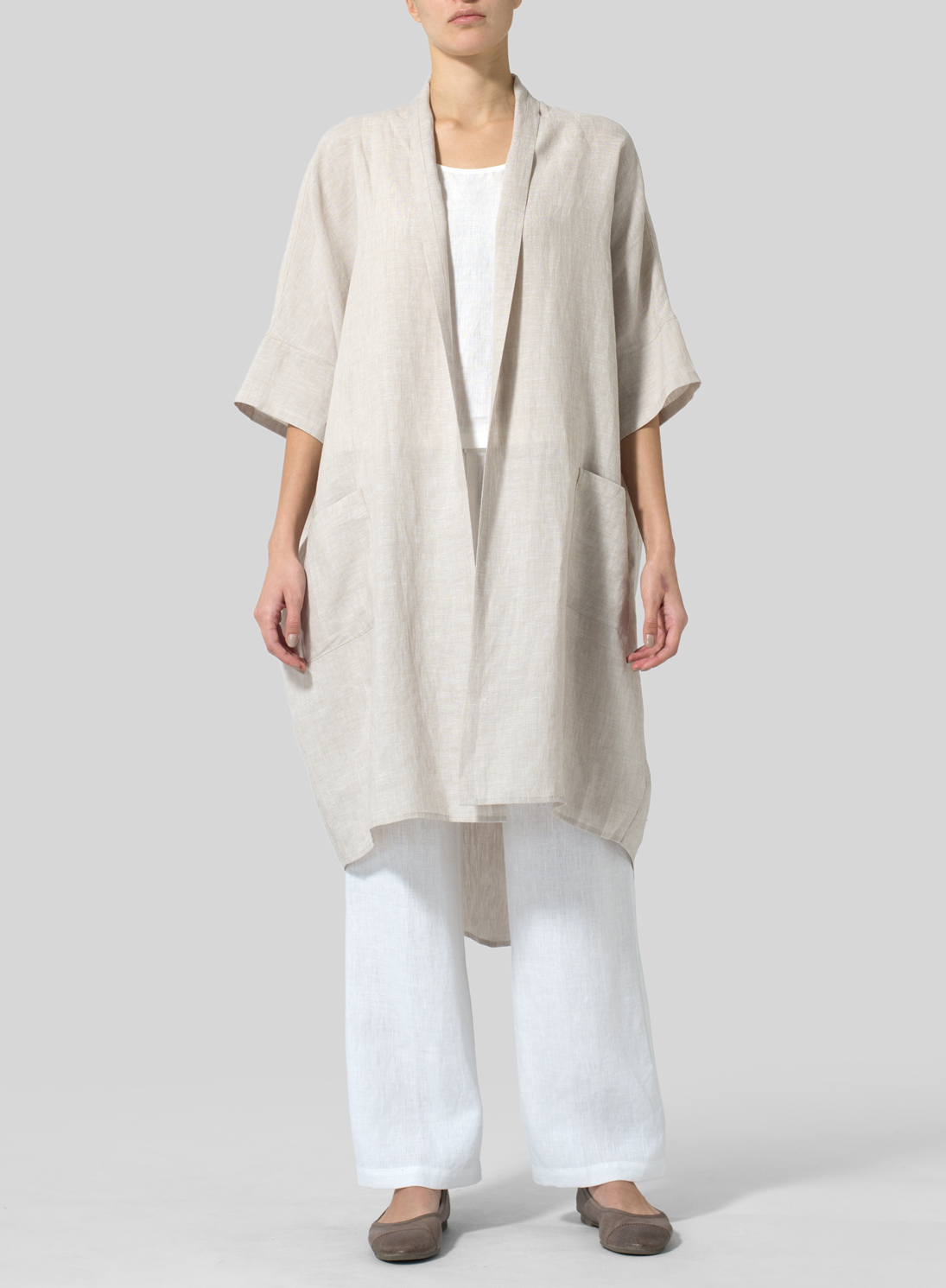 Linen kimono cardigan clearance
