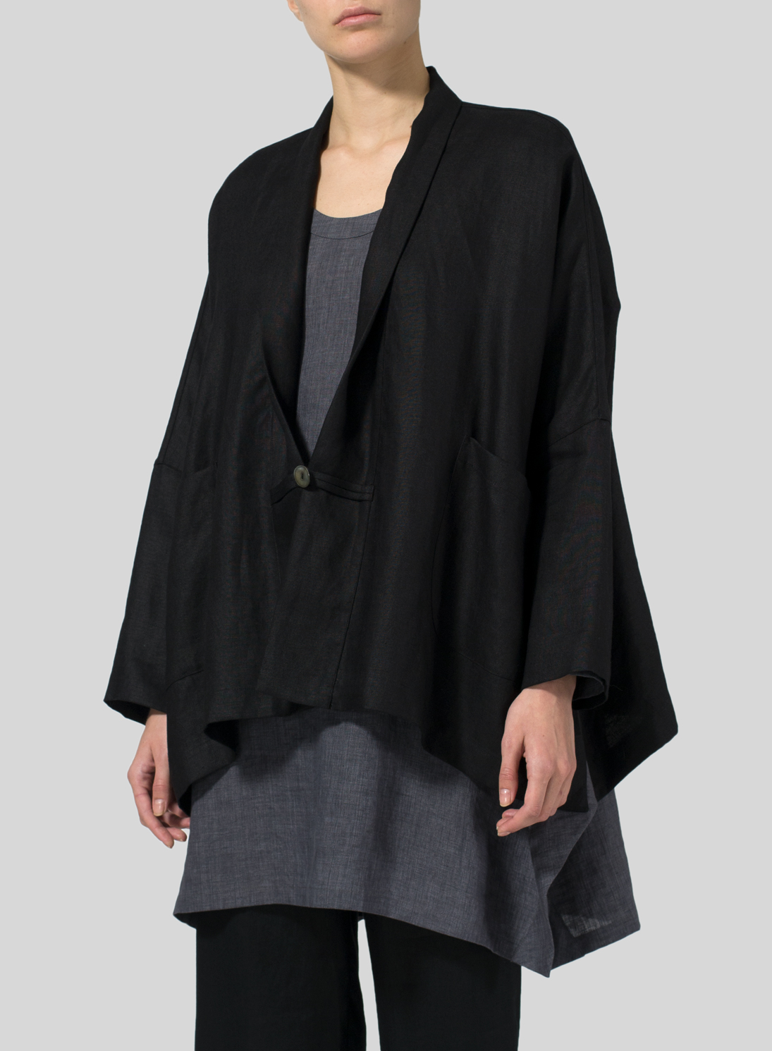 Linen Kimono Jacket Plus Size
