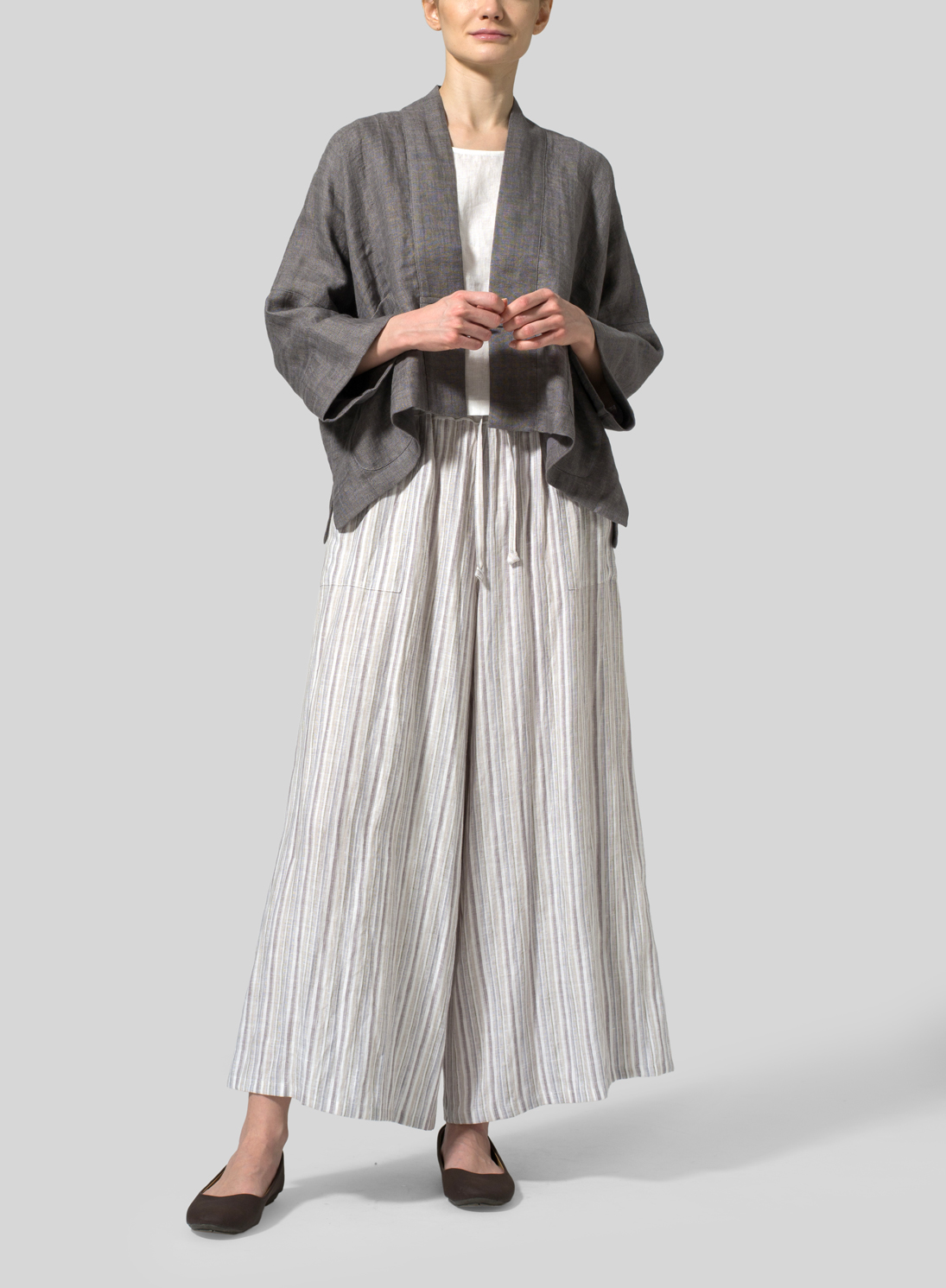 Double Layer Linen Kimono Jacket
