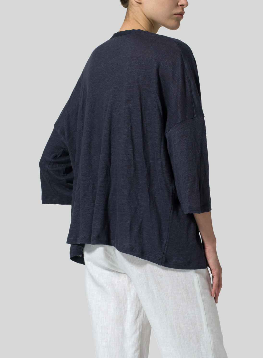 Knitted Linen Square Short Sleeve Top