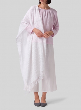 Linen White Tassel Scarf