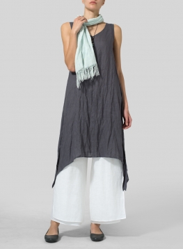 Mint Green Linen Scarf