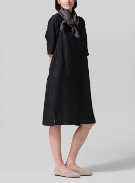 Linen Dark Charcoal Square Scarf