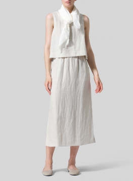 Linen Soft White Square Scarf