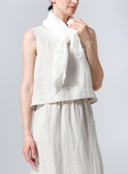 Linen Soft White Square Scarf