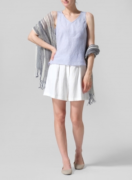 Linen Oversized Striped Scarf