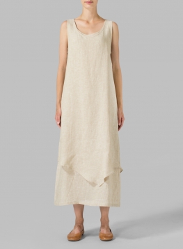 Linen Double Layered Long Dress