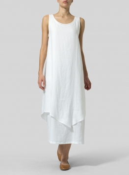 Linen Double Layered Long Dress
