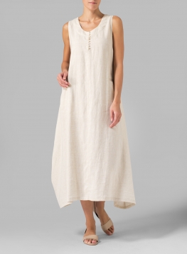 Linen Sleeveless Long Dress