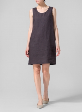 Linen Sleeveless Slip-on Dress
