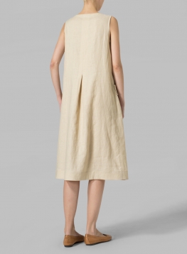 sleeveless linen swing dress