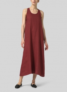 Linen A-line Maxi Dress