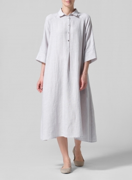 Linen A line Shirt Dress