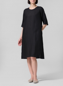 Linen Half Sleeve Dress