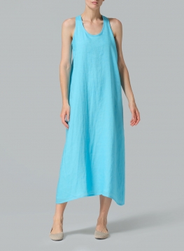 Linen Layering A-line Maxi Dress