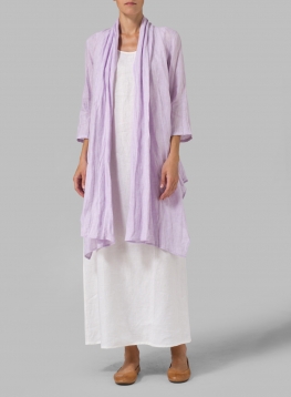 Linen Long Shawl-Collar Over Jacket