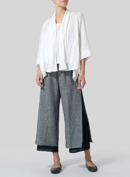 Linen Shawl Collar Jacket