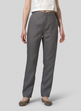 Linen Slim Ankle Long Pants