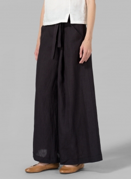 Linen Wide-Leg Pants - Plus Size