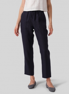 Linen Casual Ankle Length Pants