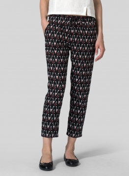 Linen Low Rise Narrow-Leg Cropped Pants