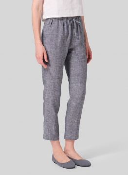 Linen Low Rise Slim Ankle Length Pants