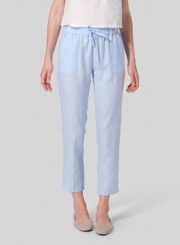 Linen Low Rise Slim Ankle Length Pants