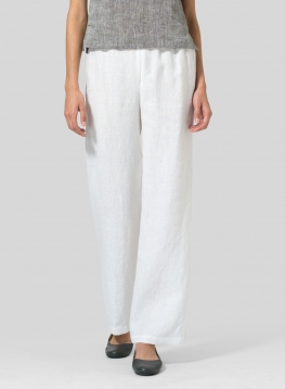 Linen Long Straight Leg Pants