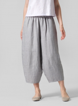 Linen Lantern Ankle Pants