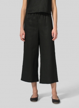 Linen Straight Cropped Pants