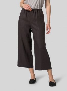 Linen Straight Ankle Pants