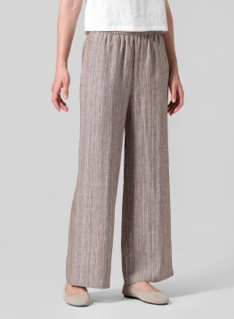 Linen Easy Fit Straight Leg Long Pants
