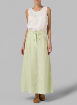 Linen High Rise Long Skirt