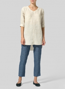 Linen Drop-shoulder Tunics
