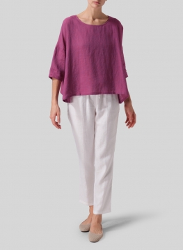 Linen Dropped Shoulder Long Top
