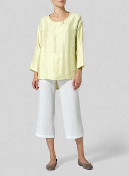 linen tunic tunics missy scoop patterned neck oversized vividlinen